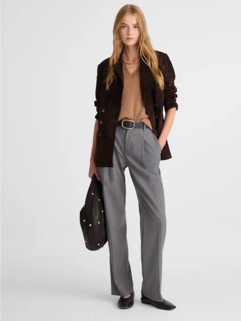 Madewell Slouchy Straight Pants in Brushed Twill Classic High